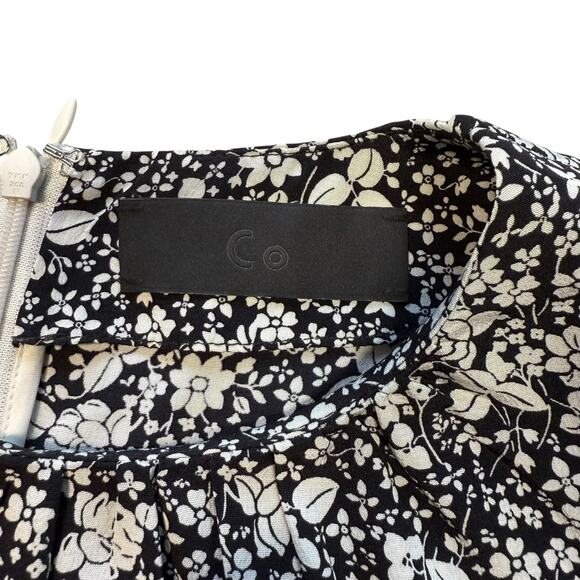 Co 100% Silk Black White Floral Blouse Small - Picture 4 of 11